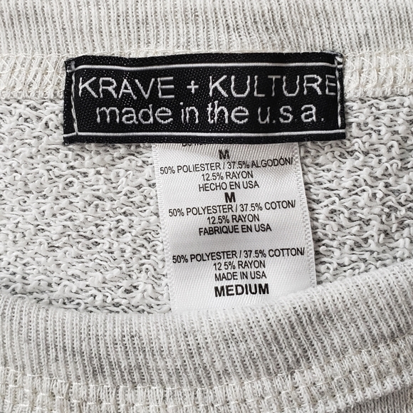 Krave + Kulture Sailor Sweatshirt Longsleeve Pullover Gray Heathered Size Medium - Picture 8 of 12